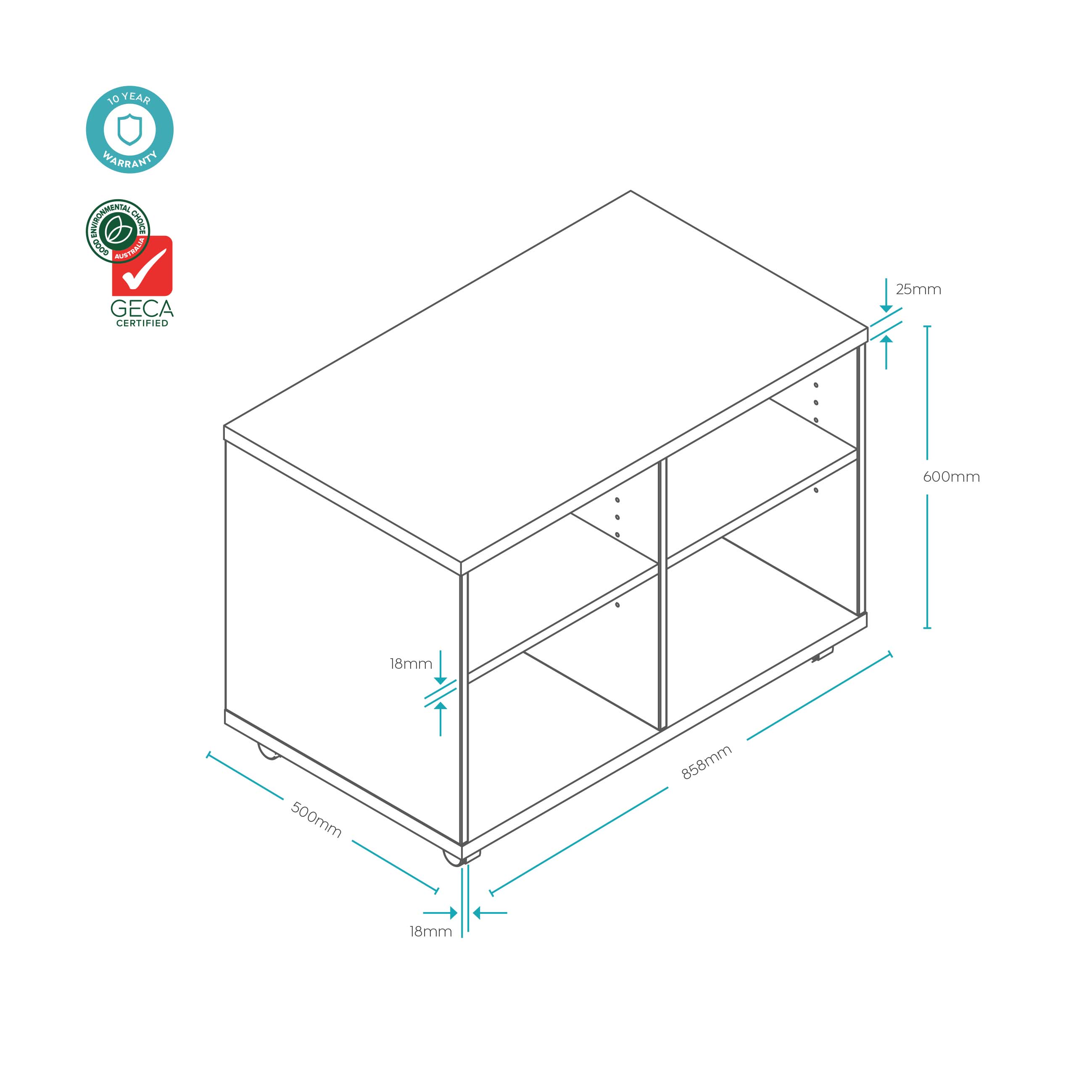 EkoSystem Storage Dimensions – Mobile Bookcase 1 (1)