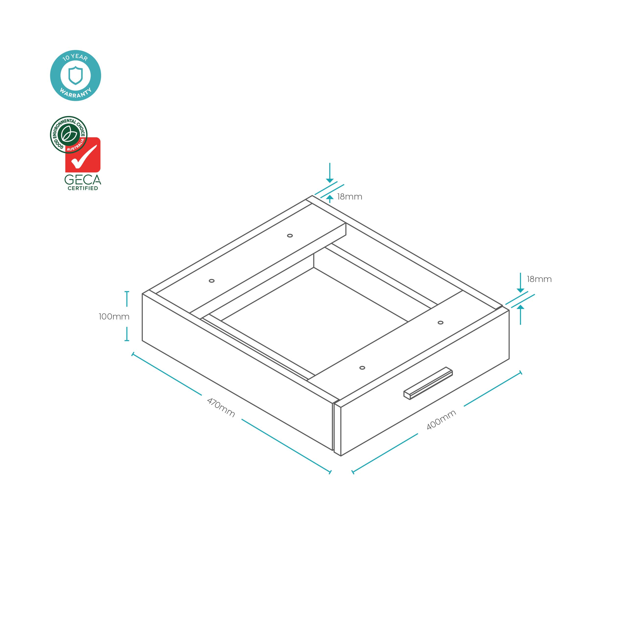 EkoSystem Storage Dimensions – Mobile Bookcase Drawer Unit