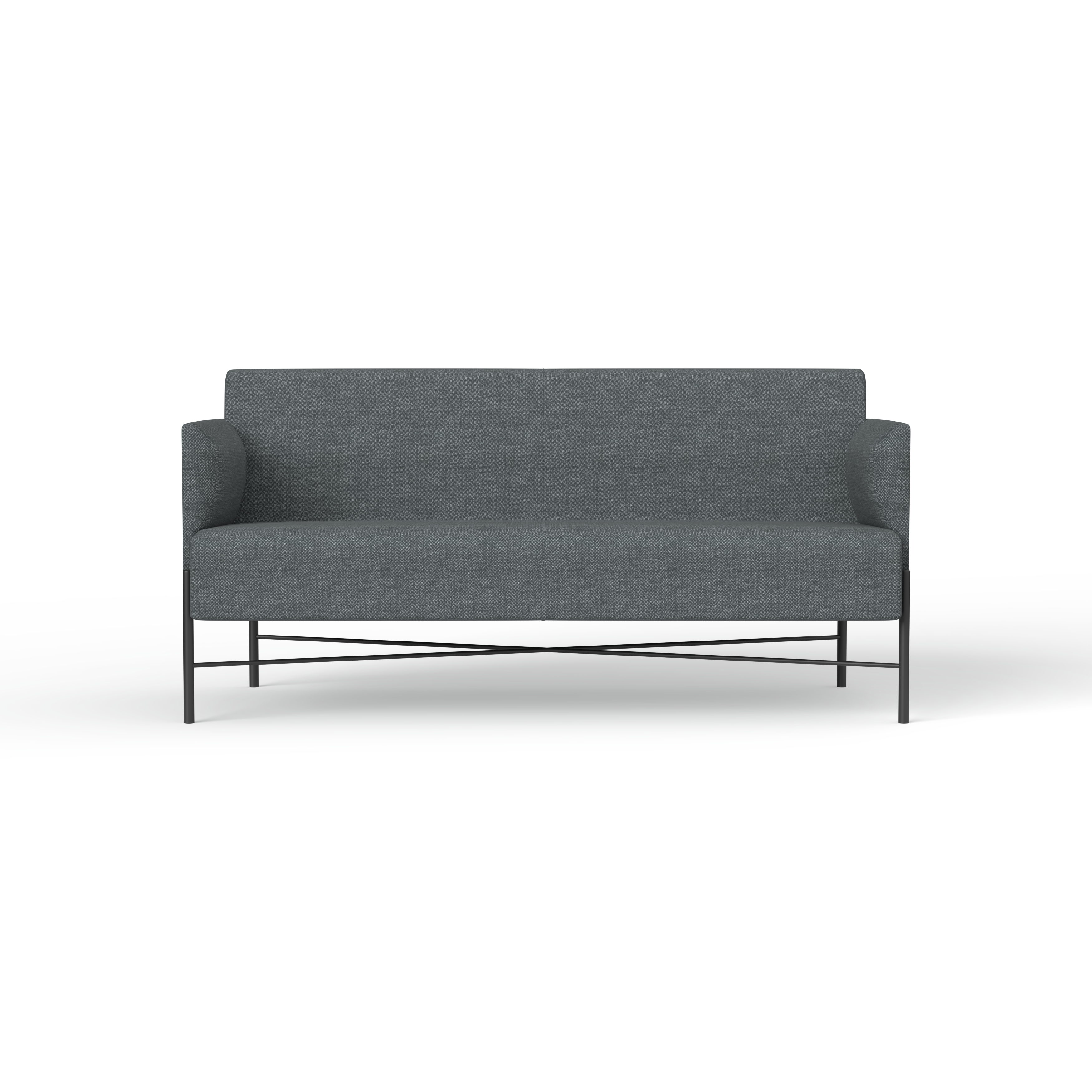 Avalon Sofa Series [Metal, Ash Stone Grey] 2 Seater – Front (1)