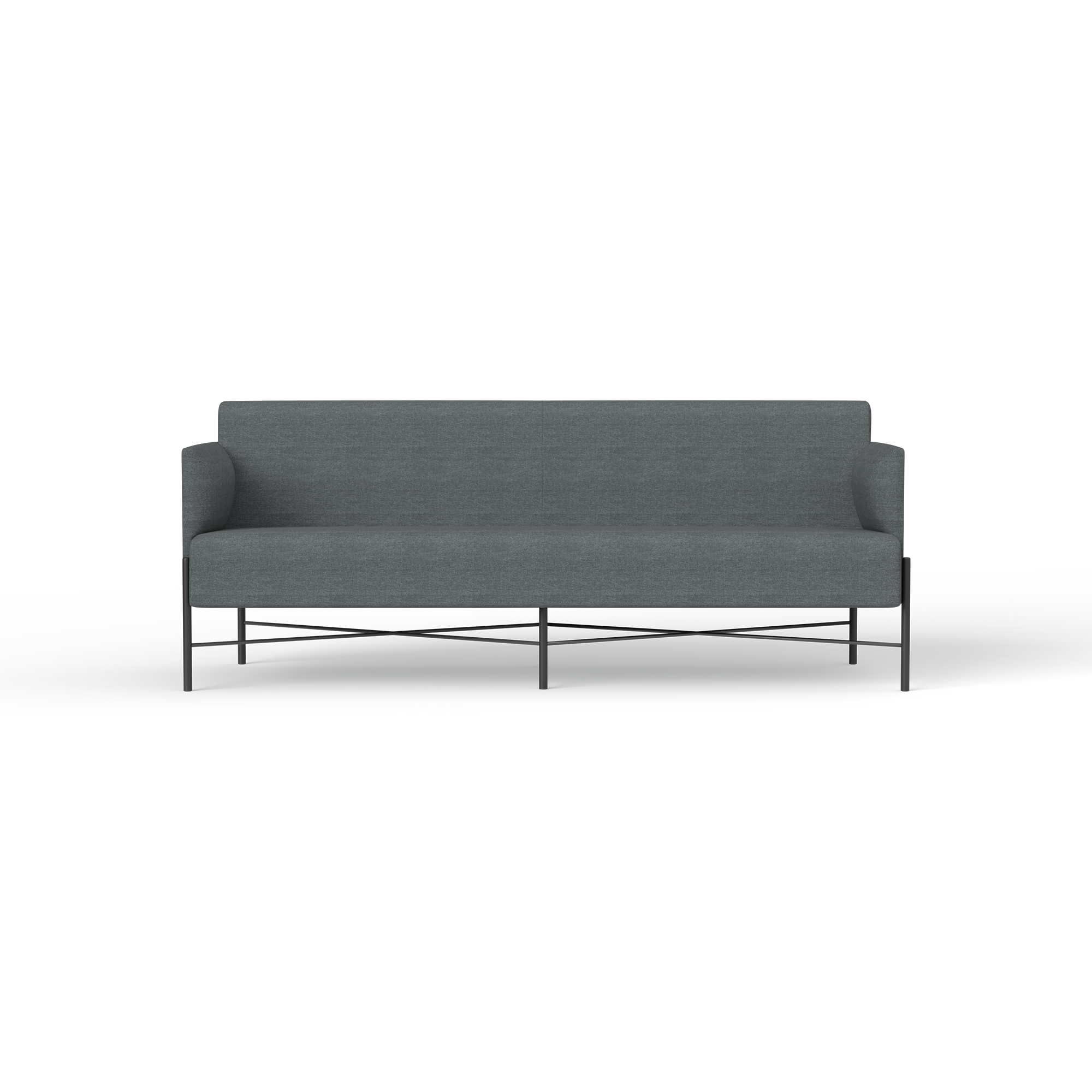 Avalon Sofa Series [Metal, Ash Stone Grey] 3 Seater – Front (1)