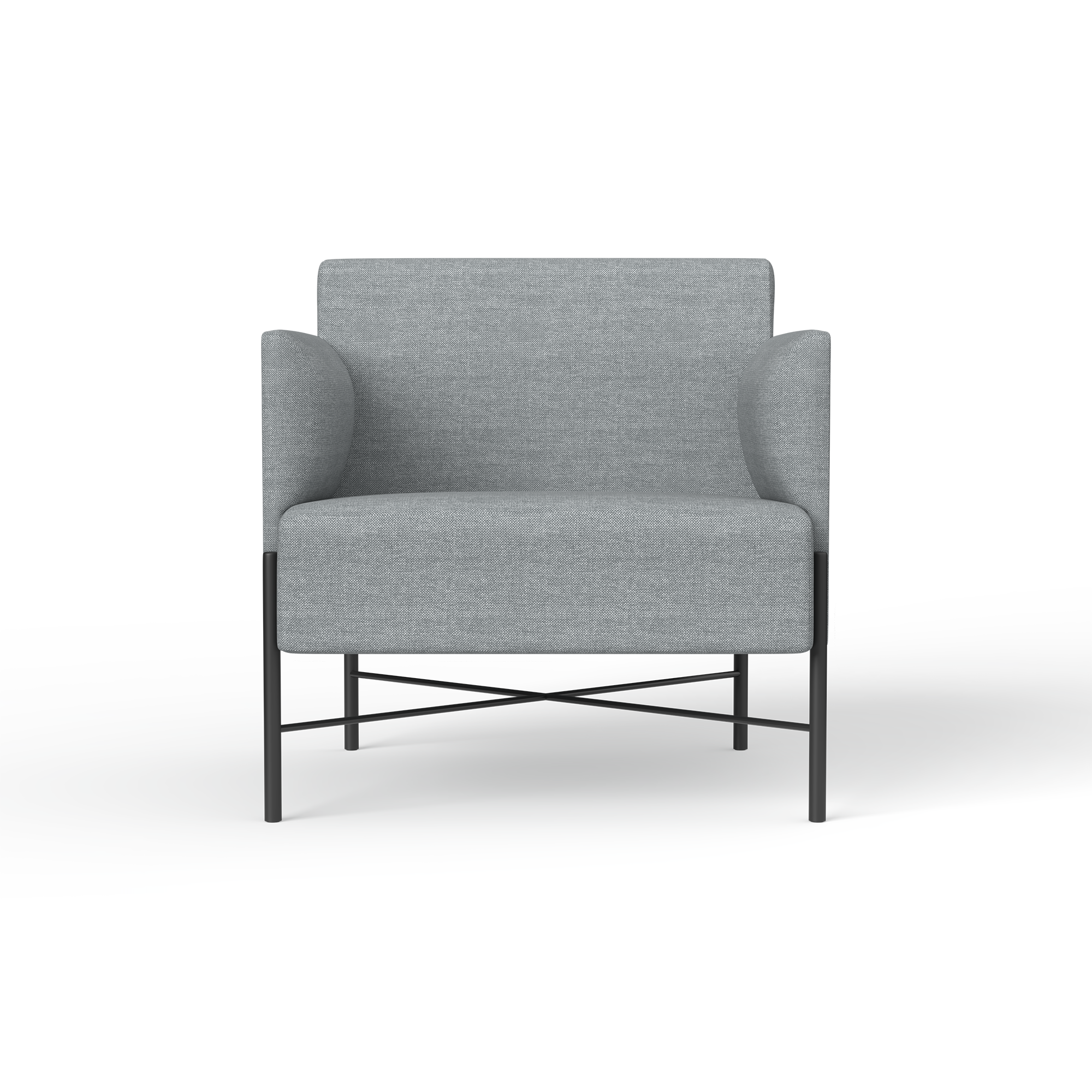 Avalon Sofa Series [Metal, Dusty Grey] 1 Seater – Front (1)
