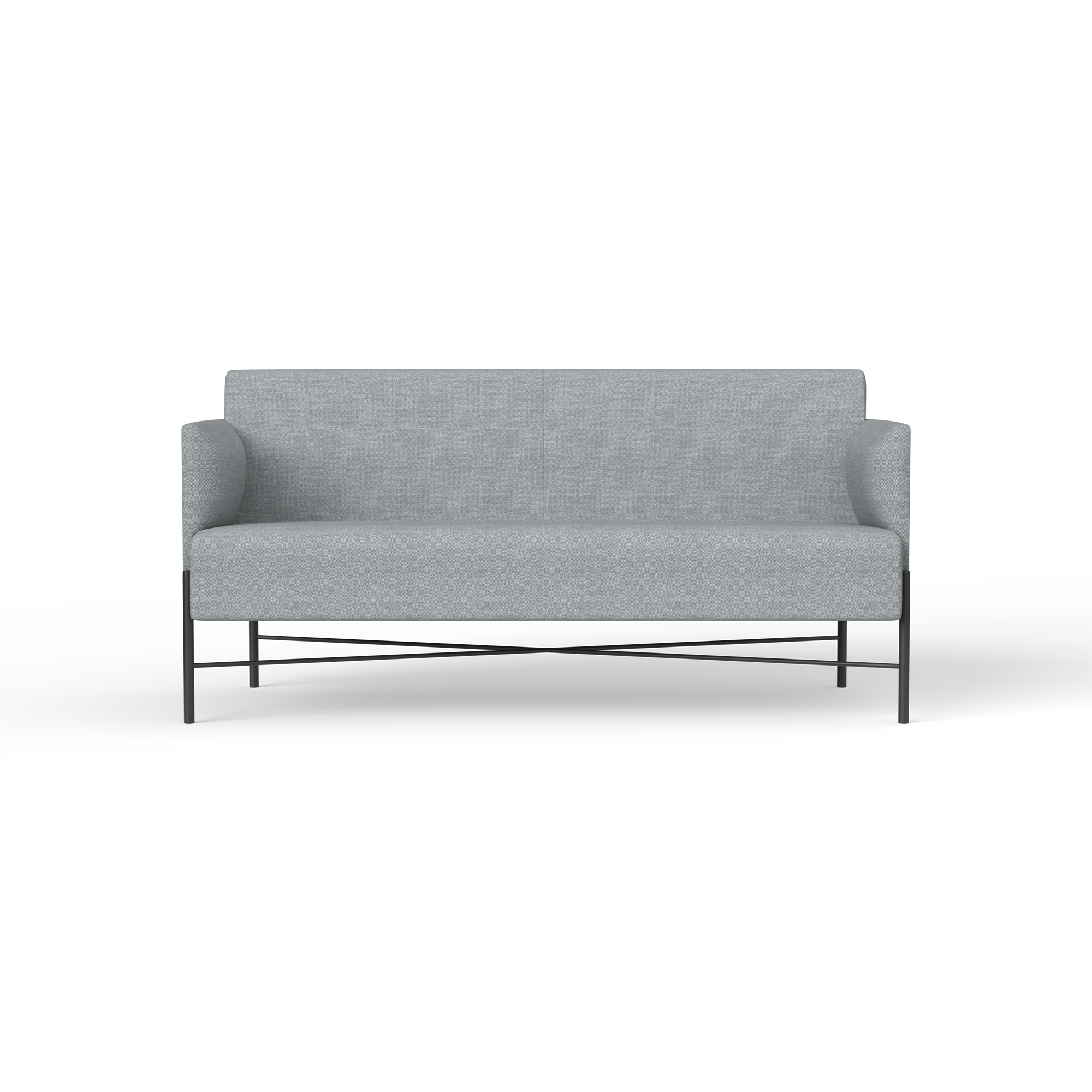 Avalon Sofa Series [Metal, Dusty Grey] 2 Seater – Front (1)