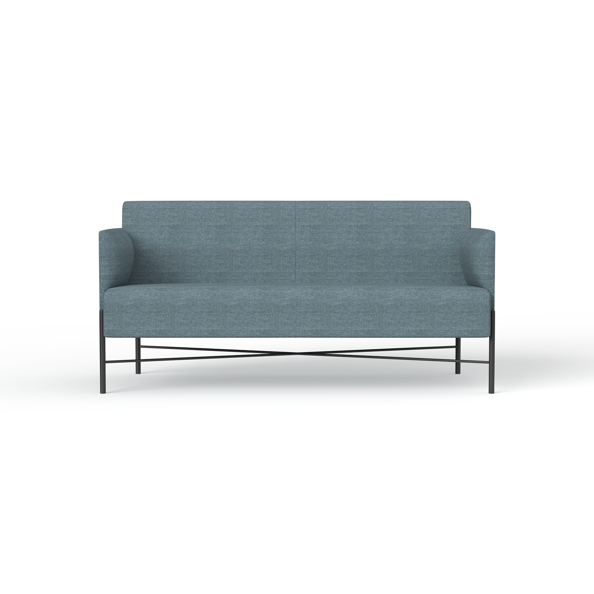Avalon Sofa Series [Metal, Ocean Blue] 2 Seater – Front (1)