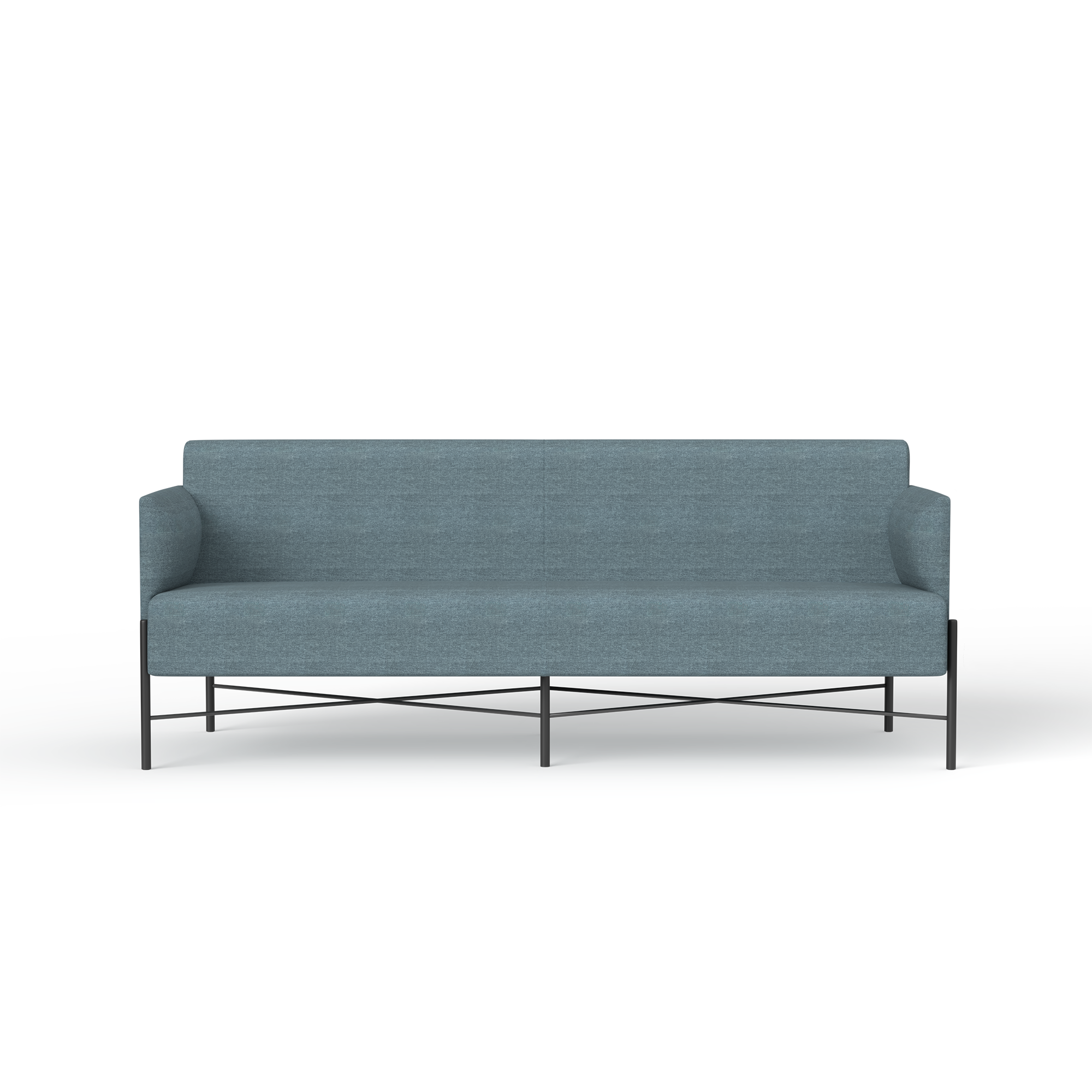 Avalon Sofa Series [Metal, Ocean Blue] 3 Seater – Front (1)