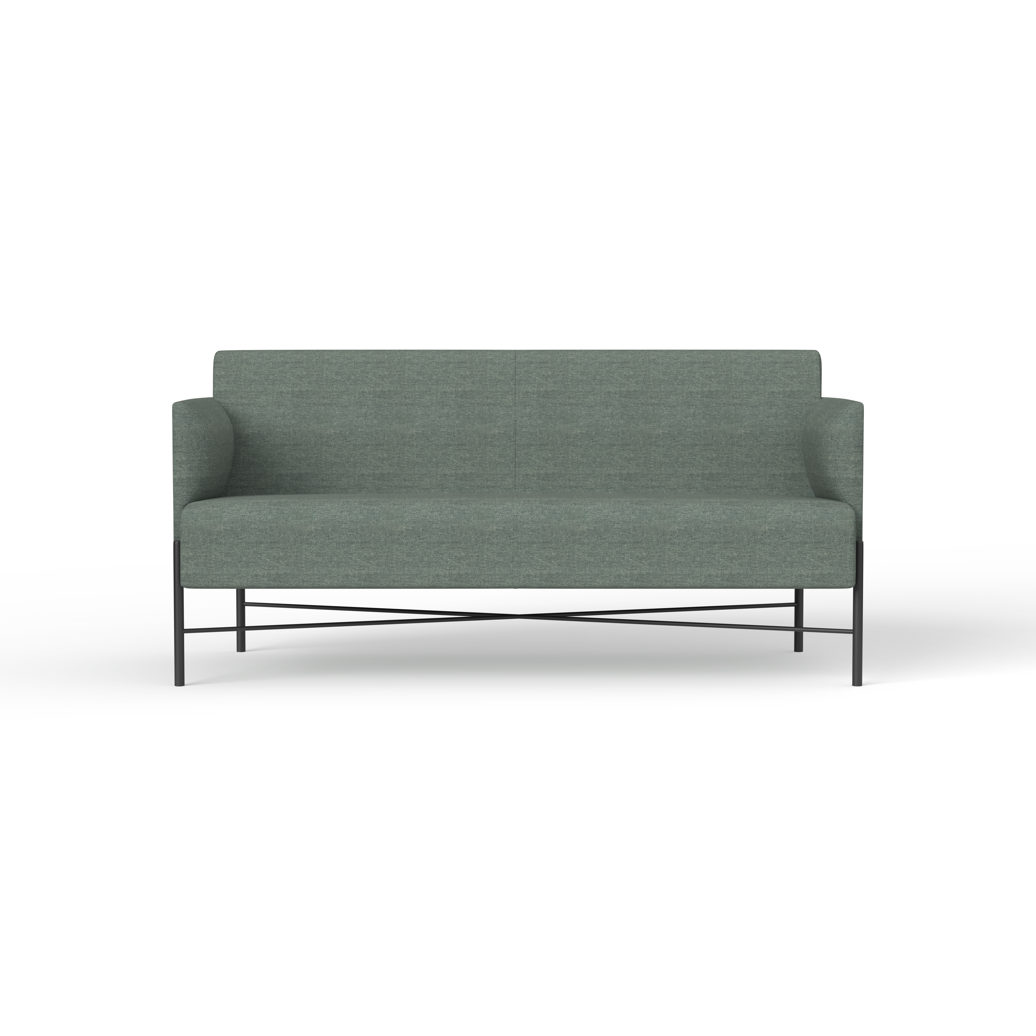 Avalon Sofa Series [Metal, Sage Green] 2 Seater – Front (1)