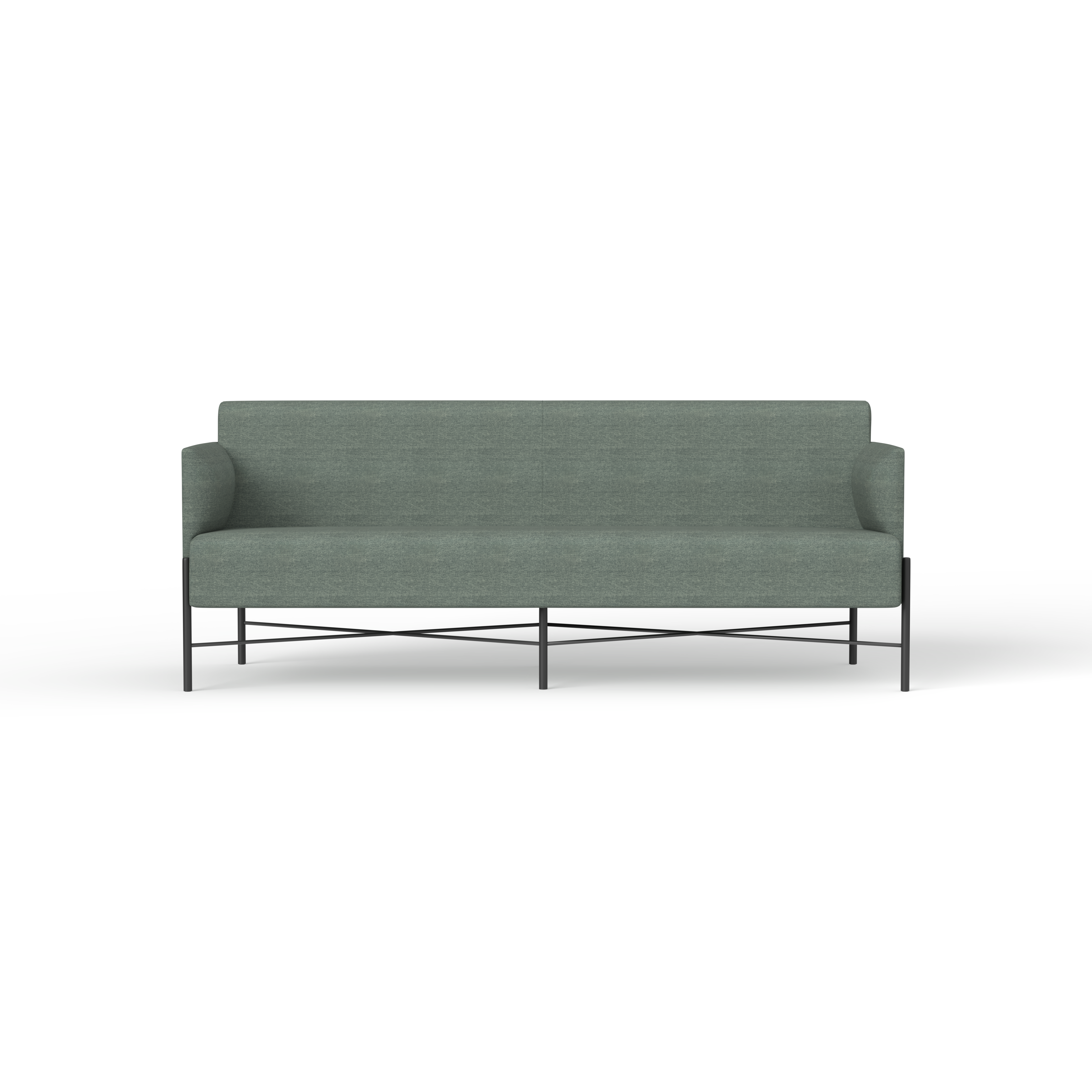 Avalon Sofa Series [Metal, Sage Green] 3 Seater – Front (1)