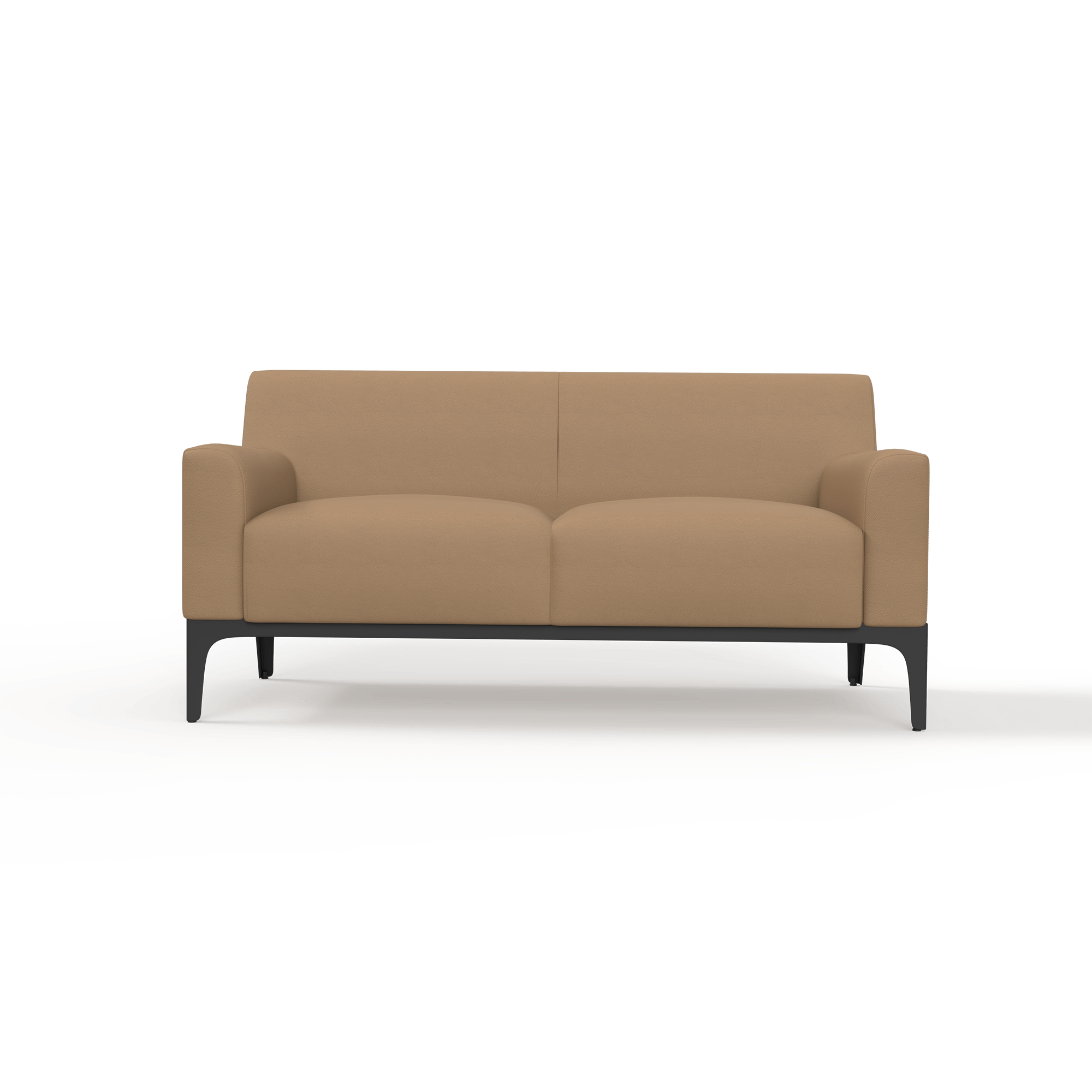 Cedar Lounge Chair [Metal, Tan PU] 2 Seater – Front (3)