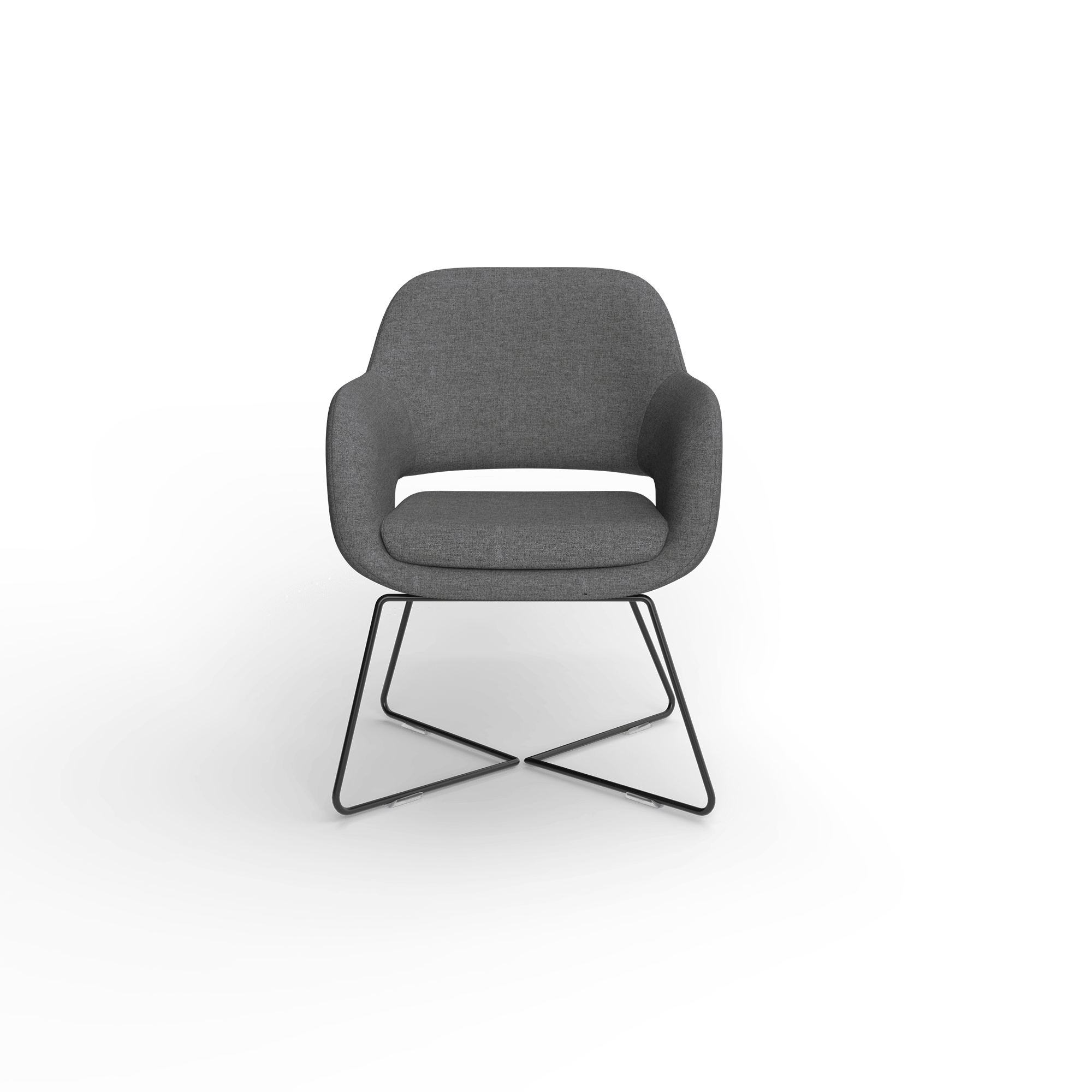 Elaro Arm Chair [Metal Base,Onyx] – Front View