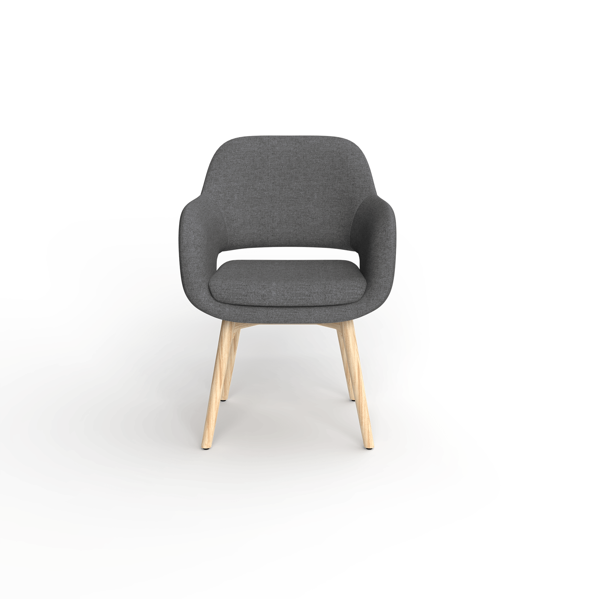 Elaro Arm Chair [Wood Base,Onyx] – Front View