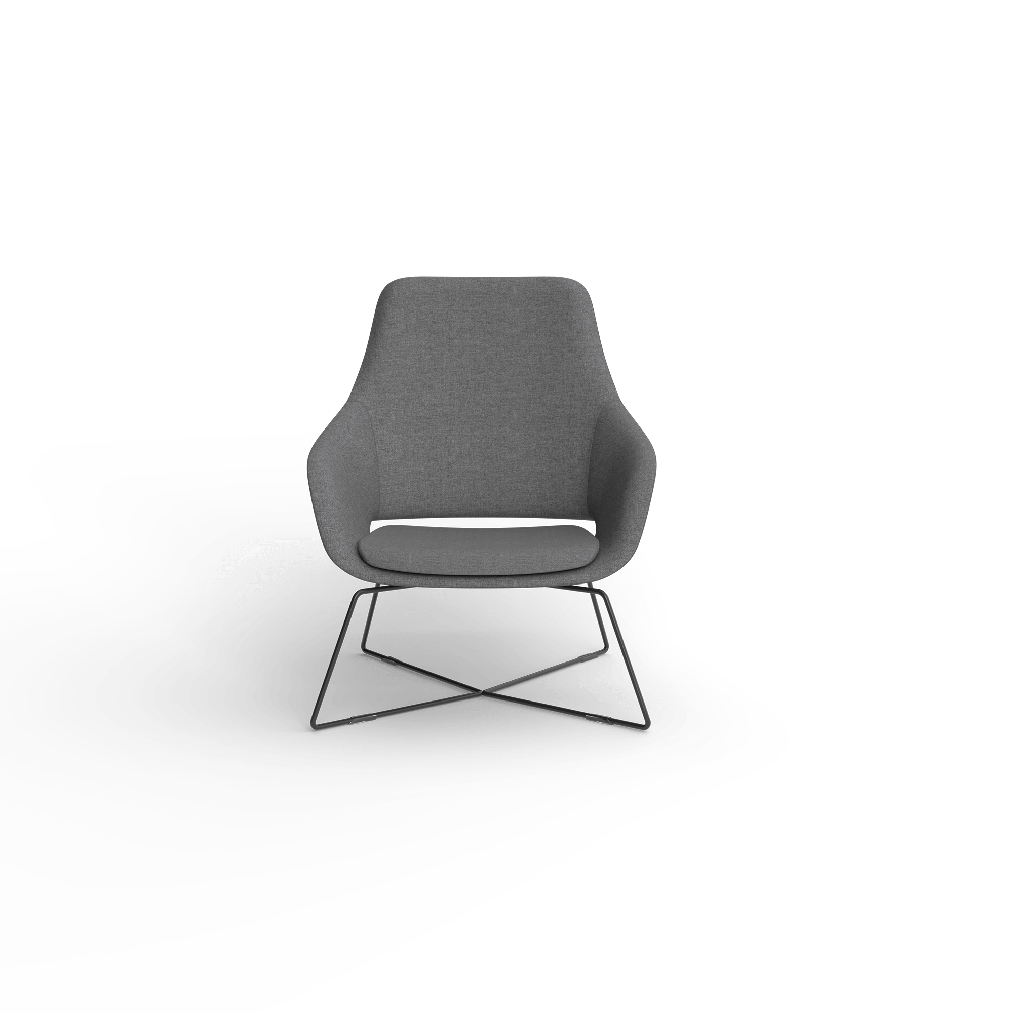 Elaro Lounge Chair [Metal Base,Onyx] – Front View