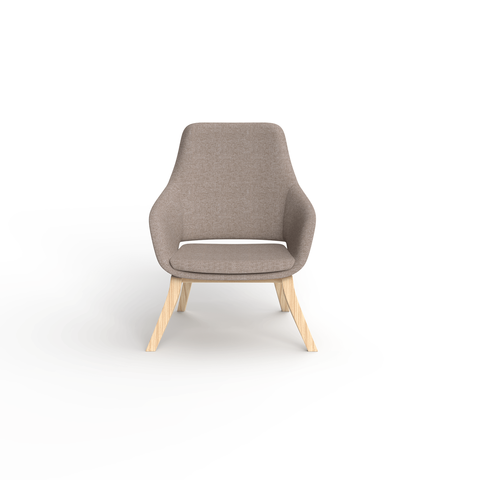 Elaro Lounge Chair [Wood Base,Walnut] – Front View