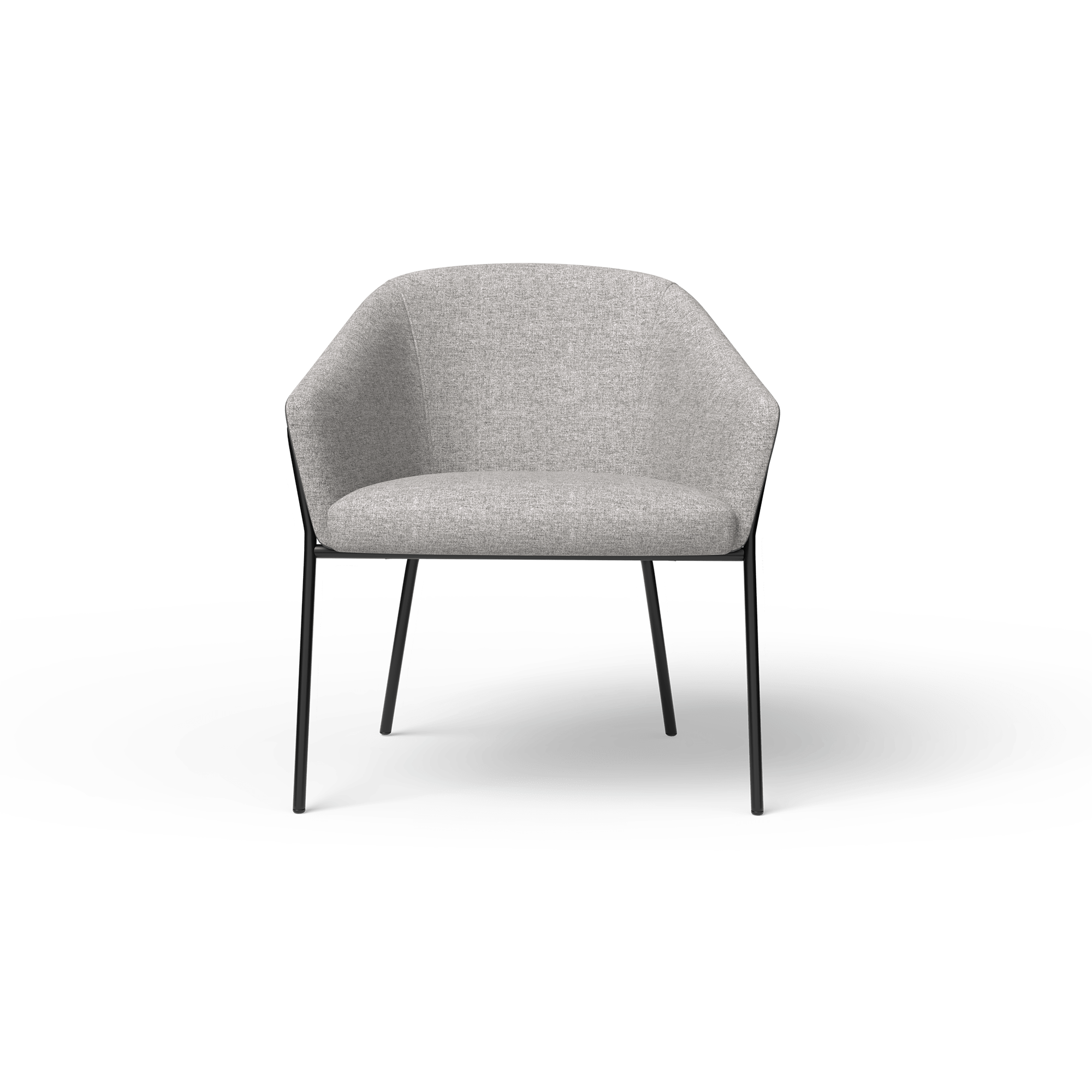 Mesa Chair [Metal, Greymist and Charcoal PU] 1 Seater – Front (4)