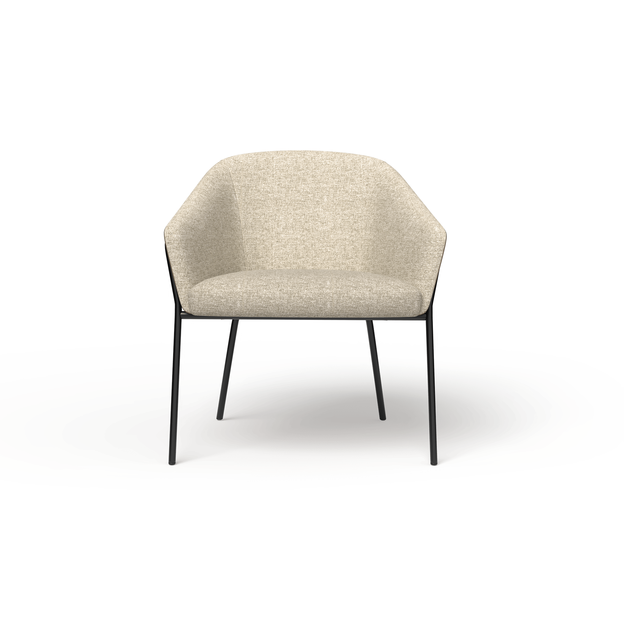 Mesa Chair [Metal, Walnut and Tan PU] 1 Seater – Front (4)