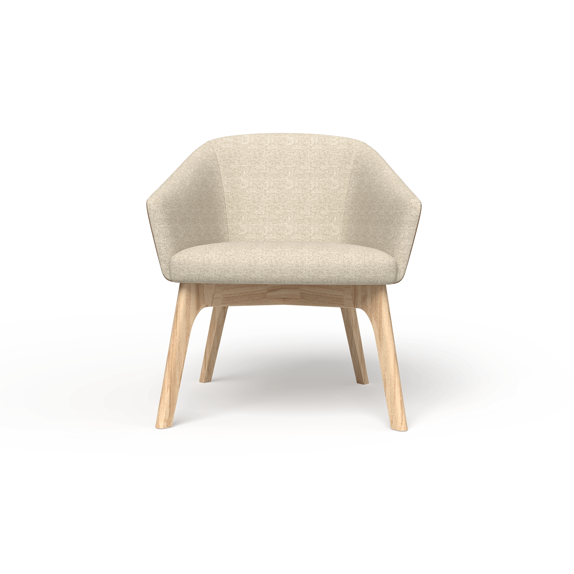 Mesa Chair [Woodbase, Walnut and Tan PU] 1 Seater – Front (4)