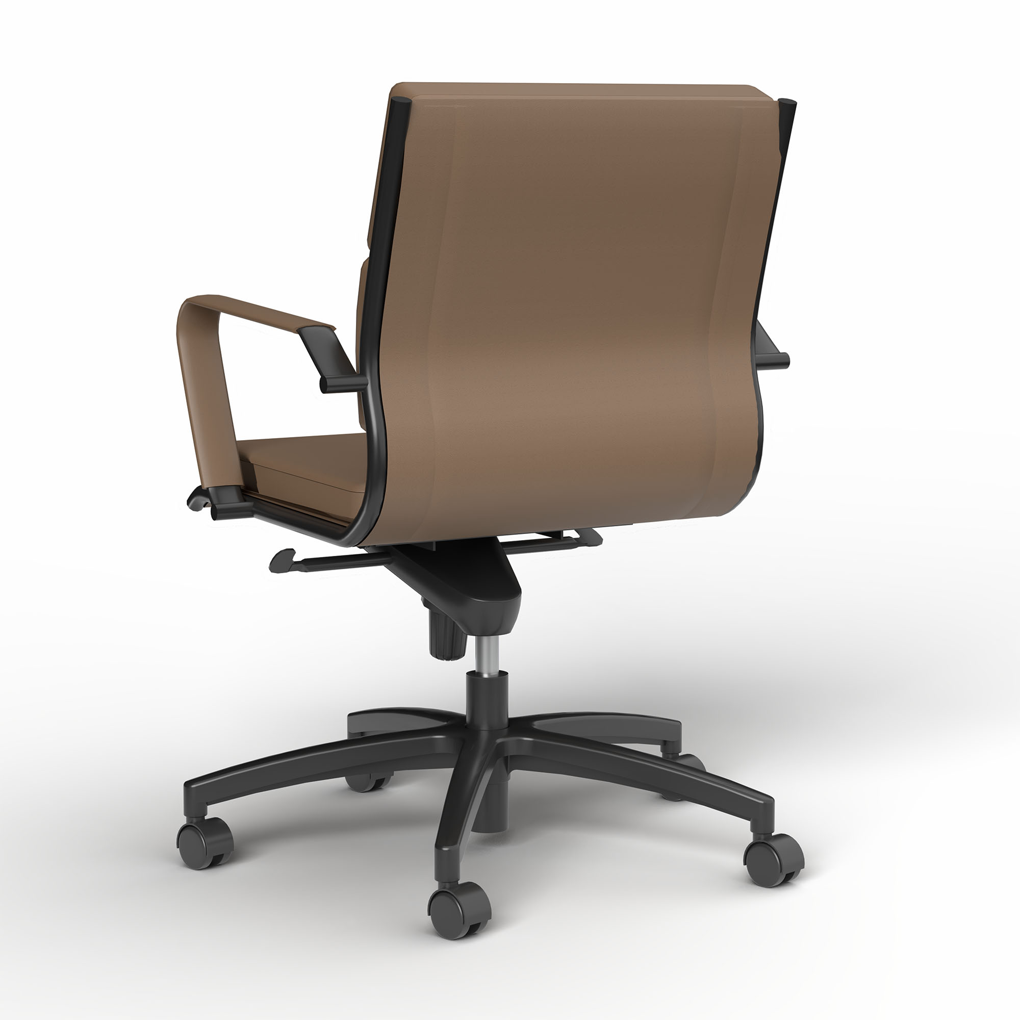 Mode Midback Chocolate PU – Back Angled View